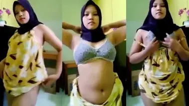 Rayuan Ukhti Hijab BH Abu-abu Toge Brutal